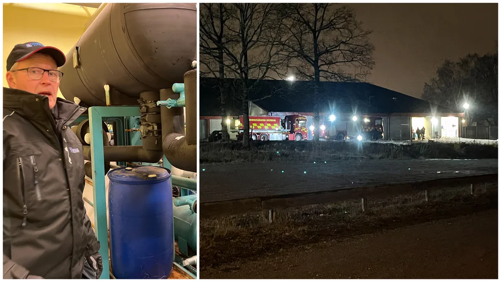 Brand ACT-hallen Jonas Hälleblad vaktmästare upptäckte
