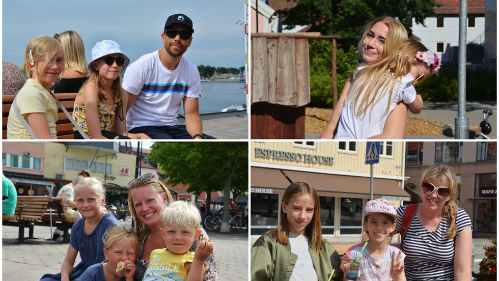 Tankar kring unga och skärmtid är många. På bild från övre vänstra hörn: : Isabelle Sundberg 8, Elina Sundberg 10, Jonas Krek, Malin Möller, Tindra Adolfsson 2. På bild från nedre vänstra hörn: Familjen Hagman bestående av Elise 9, Svea 6, mamma Pauline, August 3. Samt familjen Hagelberg bestående av Eleni 12, Sophia 9, och mamma Martina.