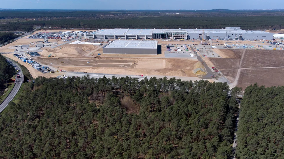 Teslas fabrik nära Tysklands huvudstad Berlin. Arkivbild.