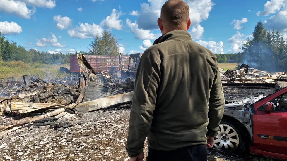 "En mardröm", säger Jan Matsson om branden som tog med sig hela ladan på 500 kvadratmeter.