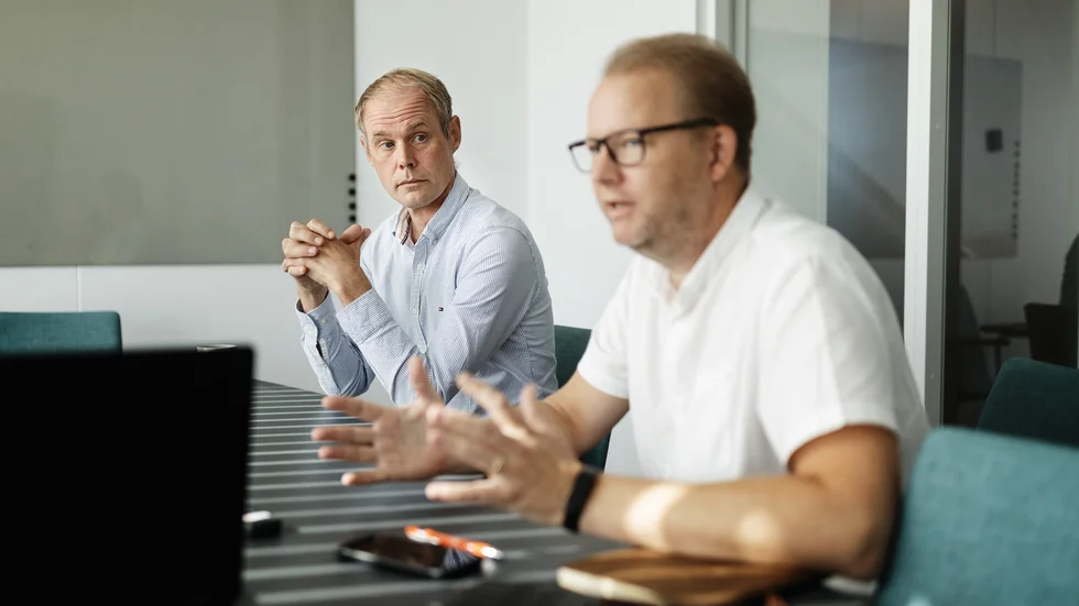 Från vänster, finanschef Olof Stranding och teknologichef Andreas Danell från PiezoMotor.