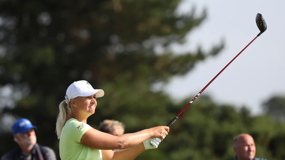 Anna Nordqvist spelar i den första Solheim Cup-matchen. Arkivbild.