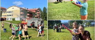 Vattenkrig med räddningstjänsten lockade många barn • Tömde tankbilen på under en timme
