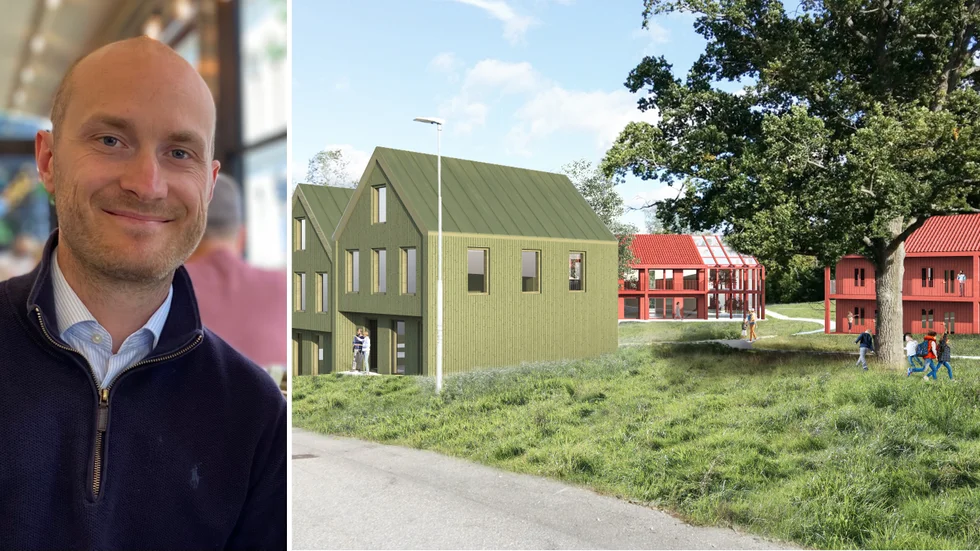 "Vi tycker mycket om Flen och har haft ett väldigt bra samarbete med kommunen", säger Max Qwarnström på Re equity fund. De tidiga skissen är gjord av Erik Giudice architects.