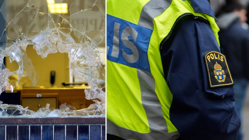 Två poliser och en inbrottstjuv undsattes från en brottsplats i Uppsala. Genrebild. 