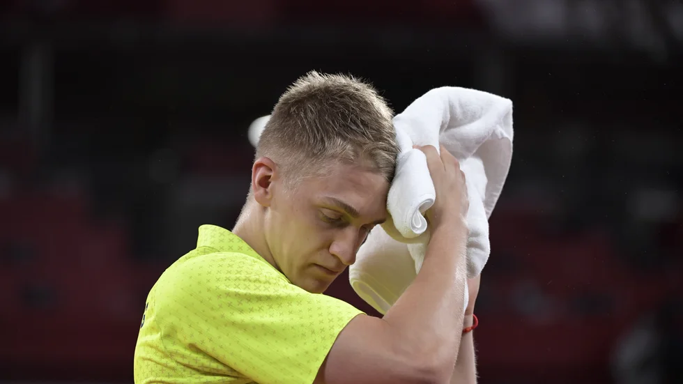 Anton Källberg förlorade sin singel i EM-semifinalen. Arkivbild.