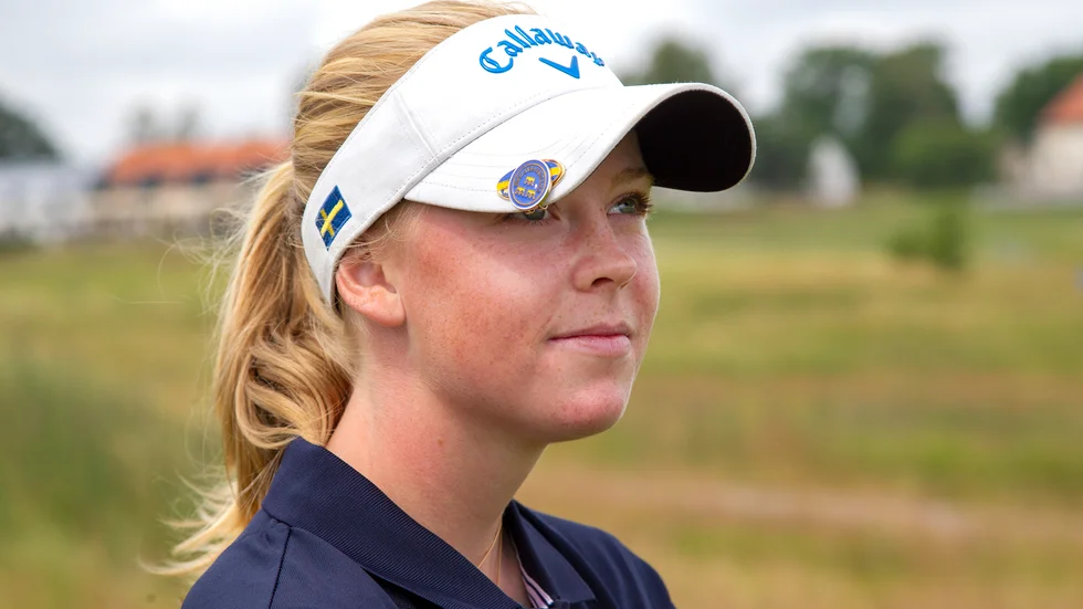 Meja Örtengren, Landeryds GK, är en av Sveriges störta golftalanger. Nästa vecka spelar hon Junior Solheim Cup, mot USA i Toledo, Ohio.
