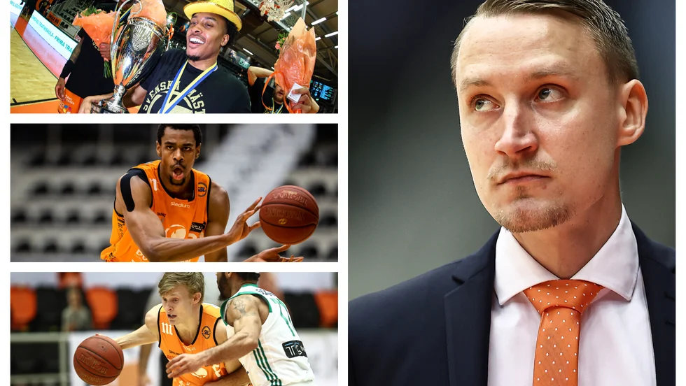 Mikko Riipinen räknar inte med några av de utländska stjärnorna i Dolphins nästa säsong. Däremot hoppas guldcoachen få behålla Felix Terins (längst ned till vänster).