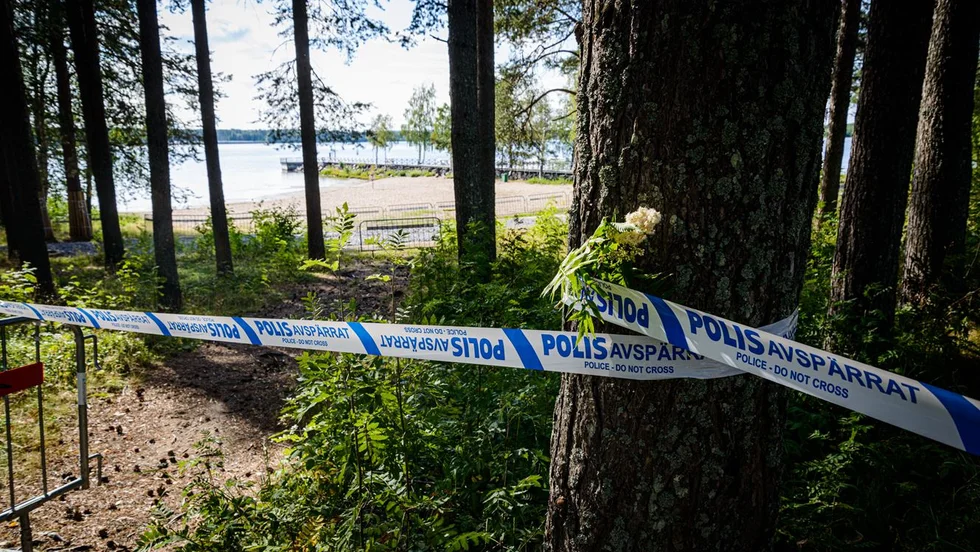 Badplatsen på Notviken, där den 25-åriga kvinnan sköts till i slutet av juli.