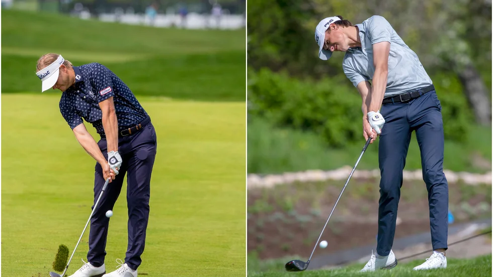 Henric Sturehed och Jesper Sandborg, Landeryds GK, kanske inte är på väg mot en topplacering i veckans Dormy open men spelar ändå stabilt.