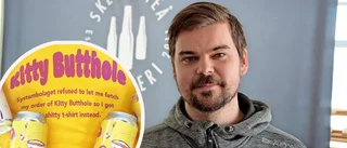 Ölen "Kitty Butthole" stoppades i butik – får nu säljas igen • Bryggeriet har tryckt t-shirt med pik till Systembolaget: "Många var besvikna"