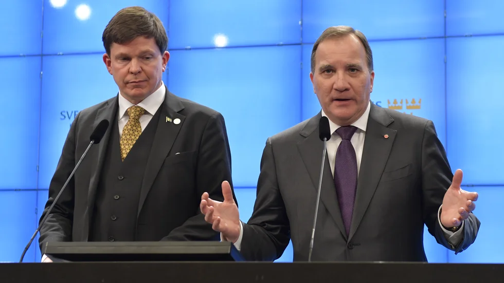 Talmannen Andreas Norlén och statsminister Stefan Löfven (S) vid förra talmansrundan.