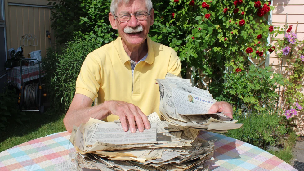 Nilsove Magnusson har skrivit sina Glimtar i 50 år, vilket innebär cirka 2 000 krönikor som han sparat under årens lopp.