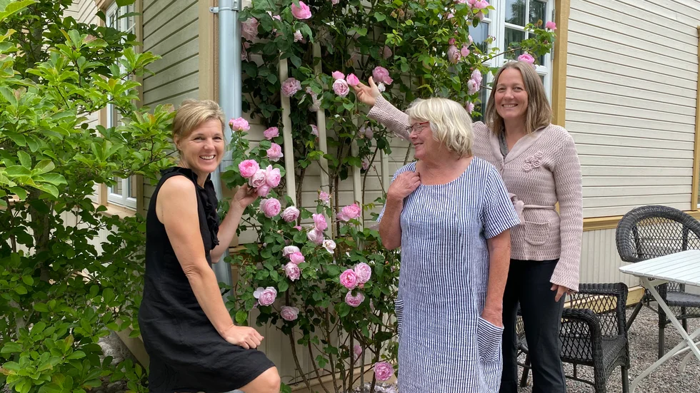 Lisa Frisk Melberg, Gunilla Lundell och Mari Magnusson tar emot i sina trädgårdar.