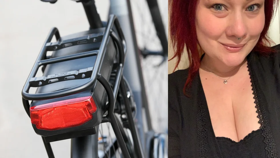 Johanna Hellberg hade ont och ville bara få hjälp. Därför tänkte hon inte på att ta med sig batteriet till elcykeln.