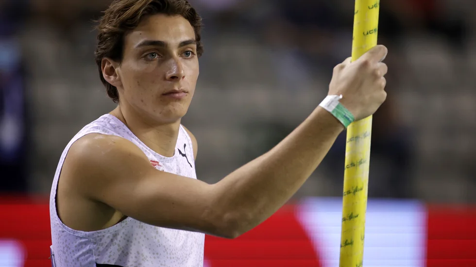 Armand Duplantis i Bryssel i fredags.