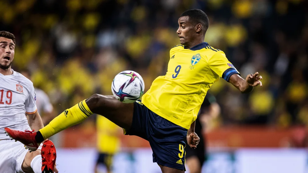 En matchbild från Sveriges segermatch i VM-kvalet mot Spanien i början av september.