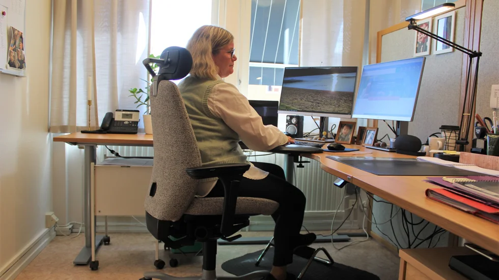 Kristina Salomonson har, med ett kortare uppehåll, arbetat inom Kinda kommun i 30 år. Hon förväntar sig att vara kvar på arbetsplatsen tills det är dags att gå i pension om 10 år. 