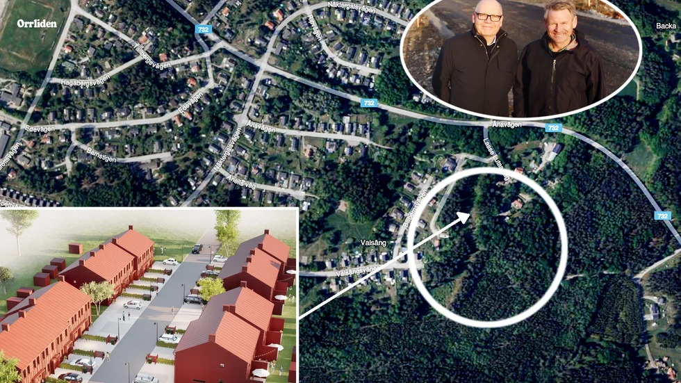"Den senaste månaden har jag var och varannan dag åkt förbi här på vägen hem från jobbet och satt upp en såld-skylt, det känns fantastiskt roligt", säger Mats Eriksson, till vänster i bilden tillsammans med Jonas Lundin,