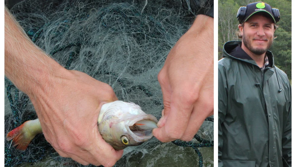 Fiskerikonsulent Ola Helmerson är glad att det har blivit mer fisk på djupare nivåer i Dynestadviken.