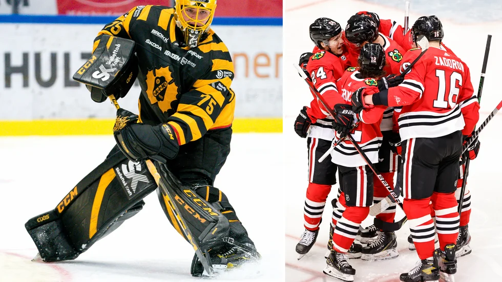 Arvid Söderblom är klar för spel i Chicago Blackhawks organisation de kommande två åren. (Bilden är ett montage)