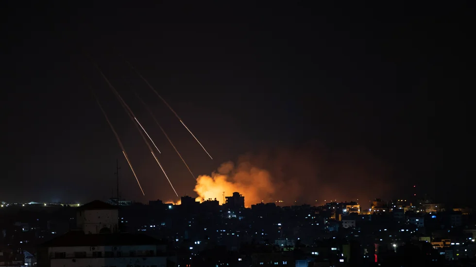 Israeliska flyganfall mot Gaza.