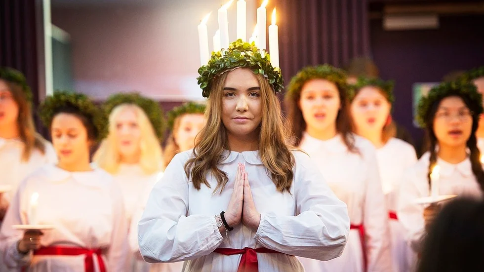 Matilda Pergel, årets lucia på Nyköpings gymnasium.