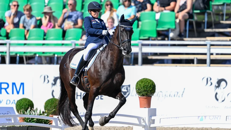 Louise Etzner Jakobsson och Goldstrike fick en jobbig start på VM.