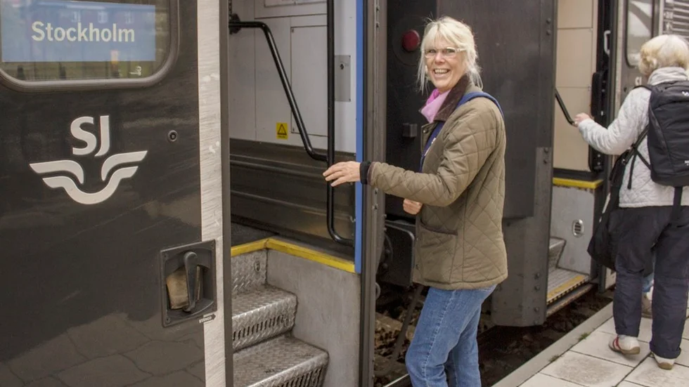 Sonja Hamberg från Malmköping tar ofta tåget från Flen till Stockholm.