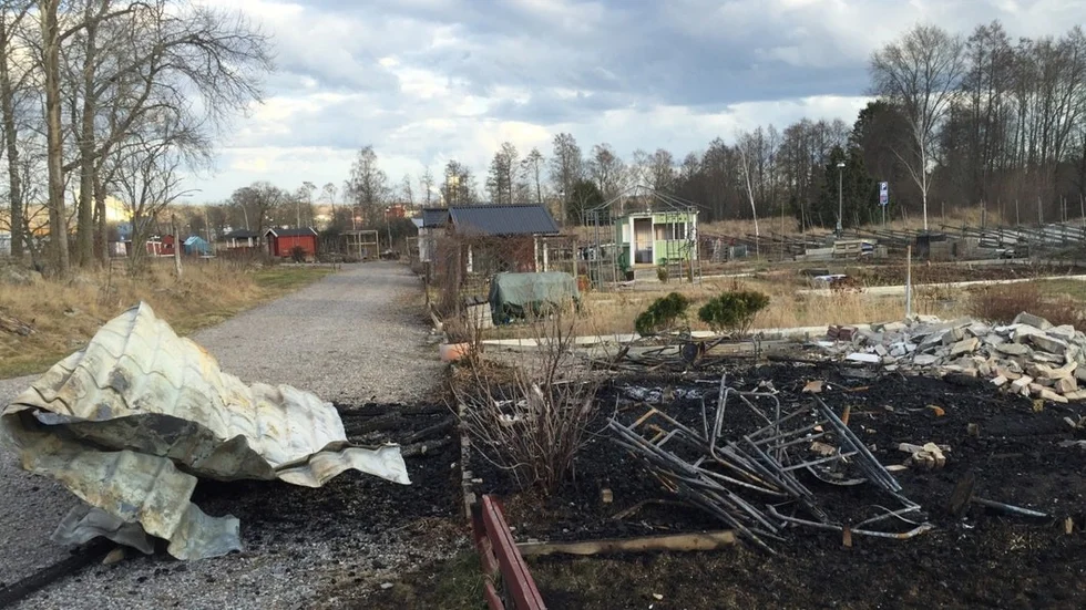 brand i stuga