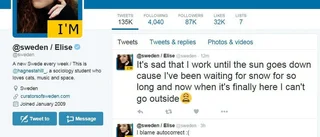 Elise tar över Sverige – på Twitter