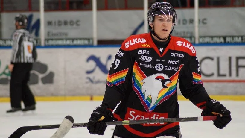 Målskytt. Formstarke ­David Krekula gjorde Kiruna IF:s första mål.