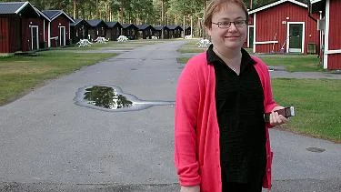 Jokkmokks campingcenter noterar ett rekordår med stor ökning av antalet turister främst från Norge. Campingföreståndare Elisabet Olsson. Fotograf: Marie Ridderström