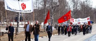 Ögren tågade i gamla hemorten nstranter när första maj firades