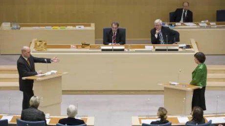Fredrik Reinfeldt (m) och Mona Sahlin (s) representerar huvudalternativen i svensk politik.