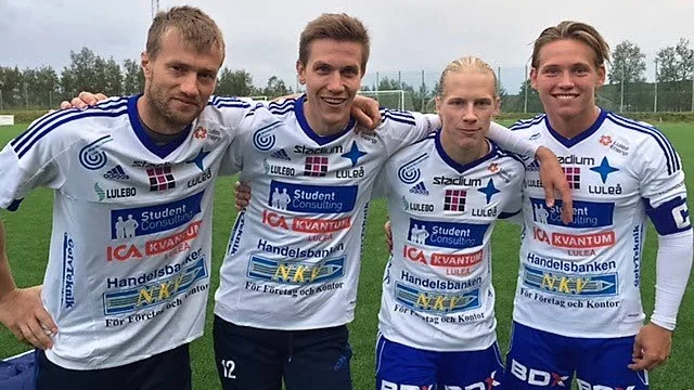 Målskyttarna Vladimir Lazarev, Anon Andersson, Pierre Bohman samt Viggo Pettersson. , kiruna-ifk luleå , dm