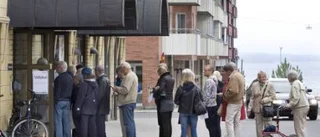 Här köade folk för att komma in och rösta