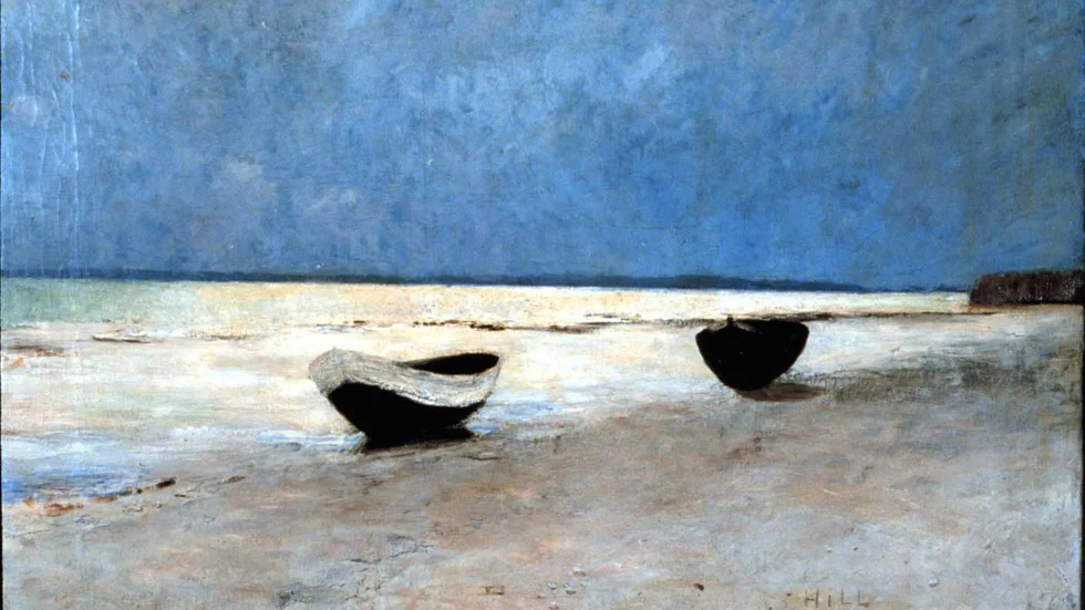 "Båtarna på stranden", målat av Carl Fredrik Hill. Arkivbild.