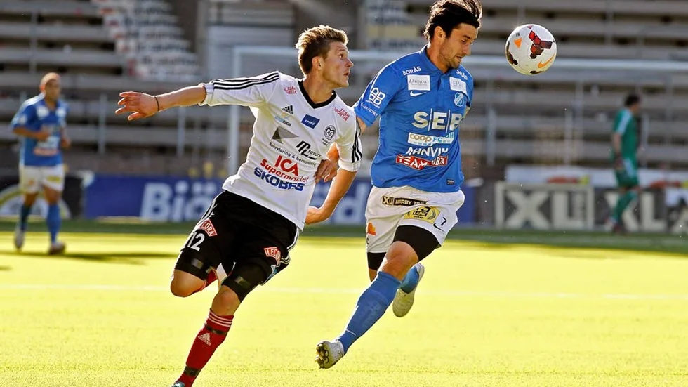 Målspruta. Ibrahim Alushaj gjorde hattrick mot Norrby och var mannen bakom Motala AIF:s första seger på bortaplan.
