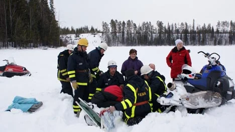 En man skadades i en skoterolycka i Narken på påskaftonen.