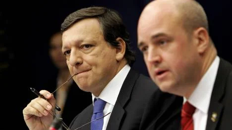 Nu ska ett nytt ledarskap för EU myglas fram under minsta möjliga insyn från de europeiska medborgarna. På bilden EU-kommissionens Jose Manuel Barroso och statsminister Fredrik Reinfeldt (M).