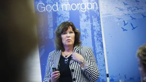 Christina Franzén, vd för Näringslivets ledarskapsakademi, talade om bristen till möjligheter för avancemang för kvinnor.FOTO: Maria Ekman