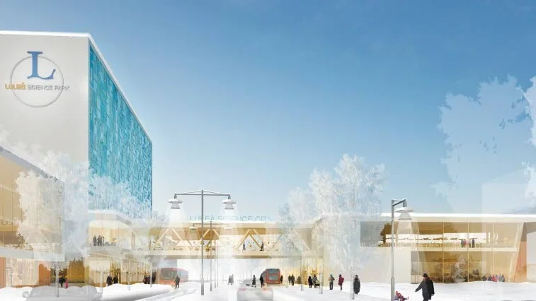 Brygga över vägen. Så här kan LTU och Luleå Science Park komma närmare varandra. Haparandavägen smalnas av och en överbryggande byggnad ska binda ihop områdena. Forskarhotell, konferensutrymmen och resecentra ska finnas här.