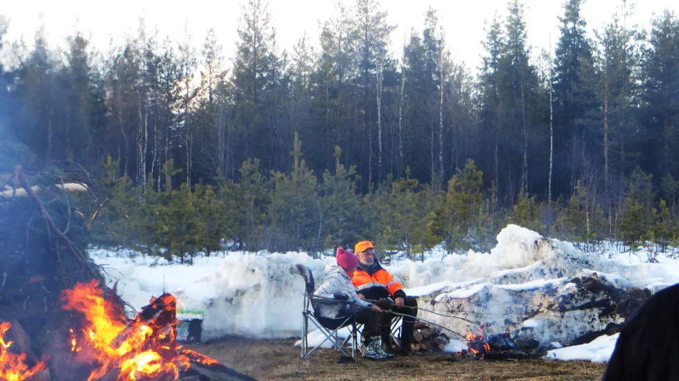 Värmande stund i Ohtanajärvi.
