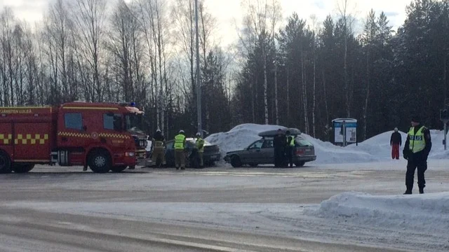 Trafikolyckan inträffade på Bodenvägen i riktning mot Luleå centrum.