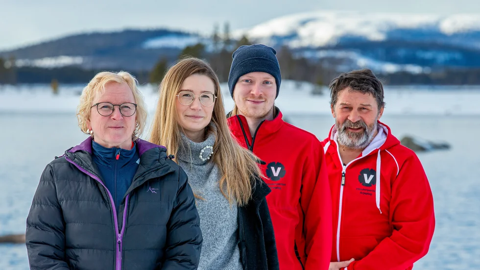 Pirjo Holmström, Sigrid Granström, Erik Grähs och Ola Holmström från Vänsterpartiet Arjeplog.
