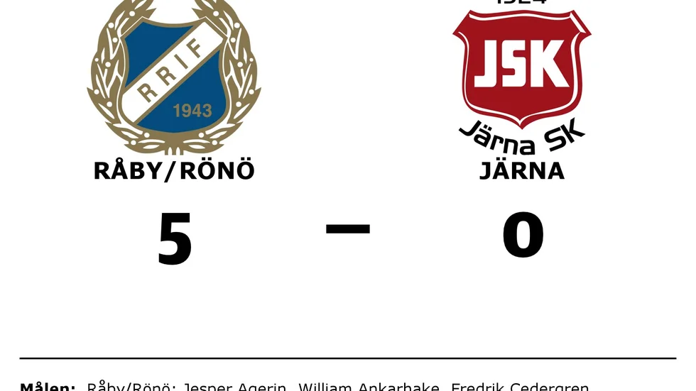 Råby-Rönö IF vann mot Järna SK