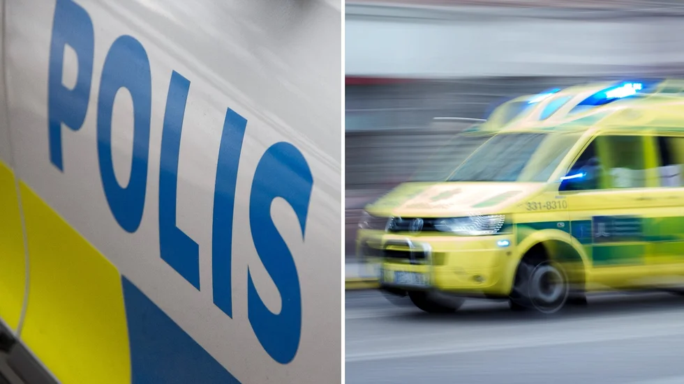 Ambulans kallades till olycksplatsen i centrala Tierp.