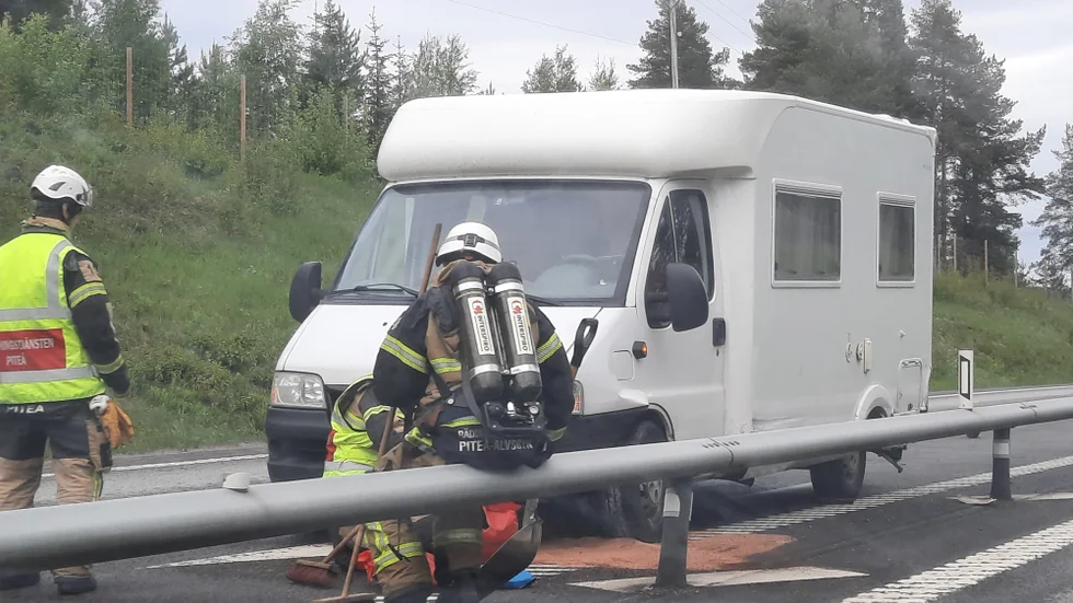 En husbil var inblandad i olyckan vid Ladrike.
