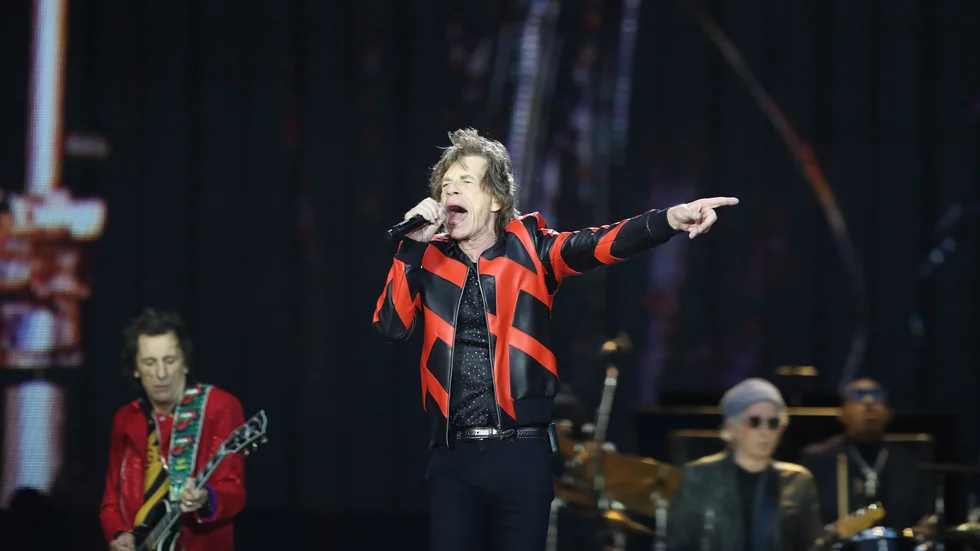 Mick Jagger på Anfield Stadium i Liverpool för fyra dagar sedan.